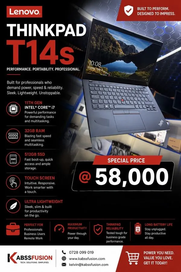 Lenovo Thinkpad T14S" Core i7 — 11th Gen for sale in Nairobi