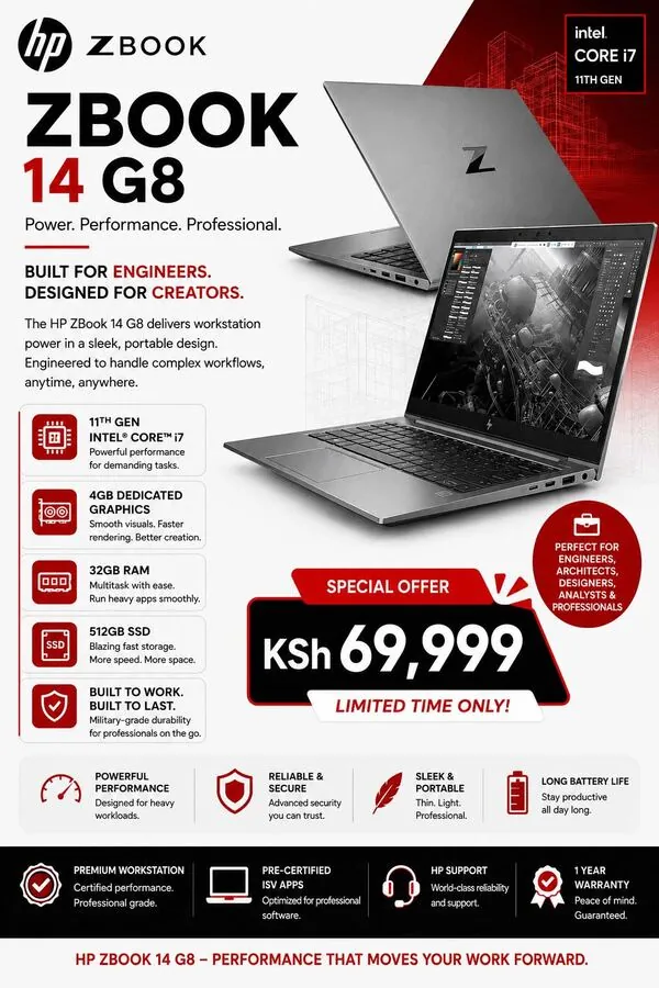 HP ZBOOK 14 G8" Core i7 — 11th Gen for sale in Nairobi